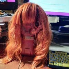 NEW  Costume Wig 17" Inch Orange Heat Resistant Hair Synthetic Long Curve Wavy