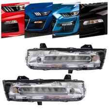Fog Lights LH+RH Fit For Ford Mustang 2018 2019 2020 LED DRL Turn Signal Lamps