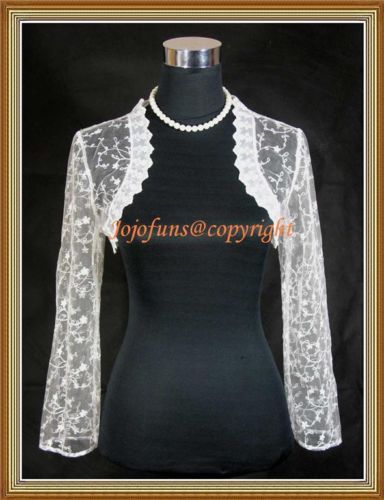 IVORY LACE BOLERO/LAYER/CROSS/SHAWL, Long Size 8-22 - Picture 1 of 5