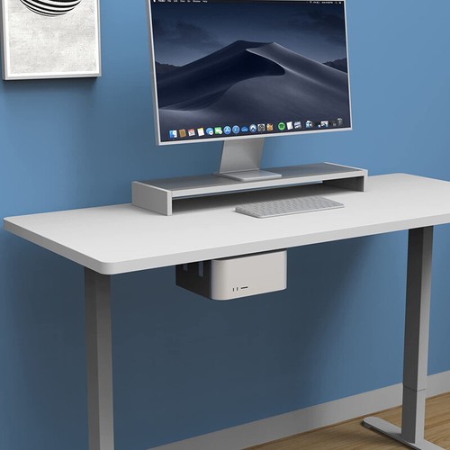 Under Table Mini Computer Holder Desktop PC Mount Stand Bracket For Mac Mini _ou - Afbeelding 12 van 14