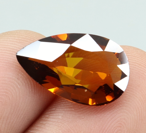 Natural Orange Hessonite Garnet Pear Cut Certified Loose Gemstone 8.25 Carat - Picture 4 of 8
