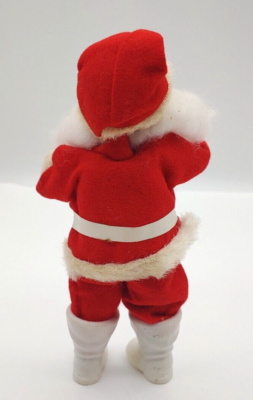 Vintage 1950's Santa Claus 8” Figure Plastic Face Felt Body Japan