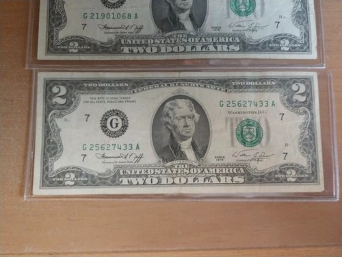 Lot of Three series 1976 $2.00 Federal Reserve Notes Lightly Circulated - Bild 2 von 8
