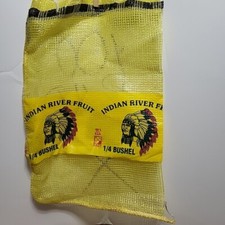 Indian River Fruit 1/4 Bushel Mesh Cady Bag Co Oranges Grapefruit Yellow