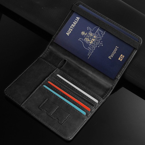 RFID Australia Passport Wallet Travel Leather Cards Holder Cover Case Women Men - Picture 37 of 102