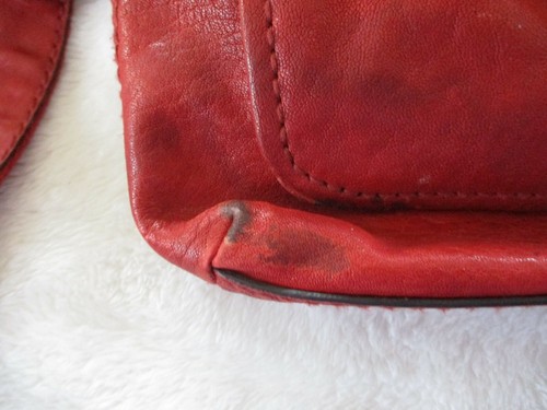 Fossil Long Live Vintage Red Leather Crossbody Shoulder Purse Bag w Key - Picture 7 of 12