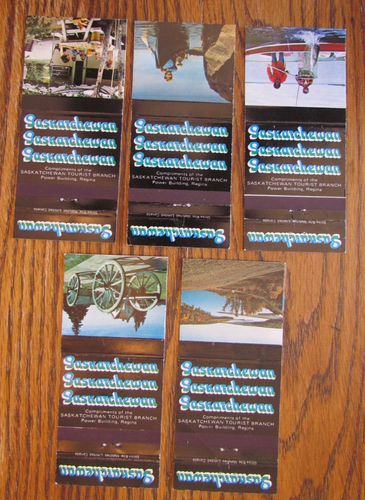 SASKATCHEWAN MATCHBOOK COVERS: TOURISM DEPARTMENT LOT OF 5 MATCHCOVERS -D - Picture 2 of 2