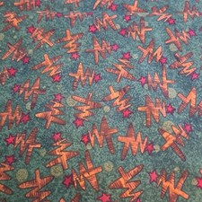 Benartex Cotton Fabric 54" X 42" Green Christmas Tree Peaceful Journey Quilting