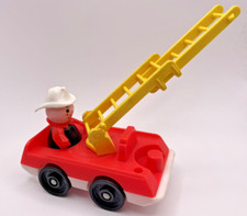 Vintage Fisher Price Little People Fireman with Fire Truck
