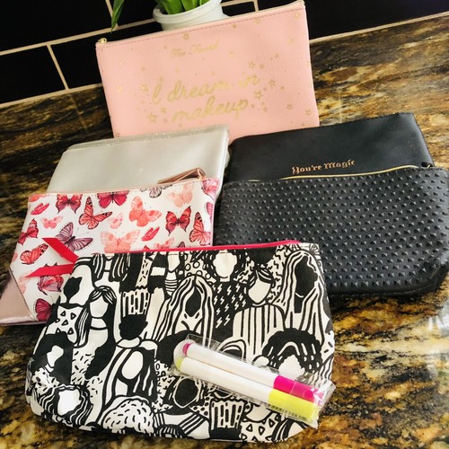 Too Faced Make Up Bag & Ipsy Make-Up Bags, (6) New - Picture 1 of 12