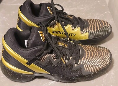 Adidas D.O.N Issue 2 Championship Mentality Shoes Black & Gold Mens, Size 14
