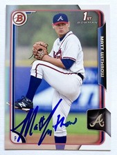 MATT WITHROW RC SIGNED IP 2015 1ST BOWMAN #36 ATLANTA BRAVES ROOKIE AUTO