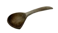 Vintage Wooden Spoon Scoop Ladle 11" Hand Carved Primitive Country Folk Rustic
