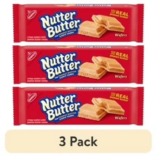 (3 pack) NUTTER BUTTER Peanut Butter Wafer Cookies, 10.5 oz