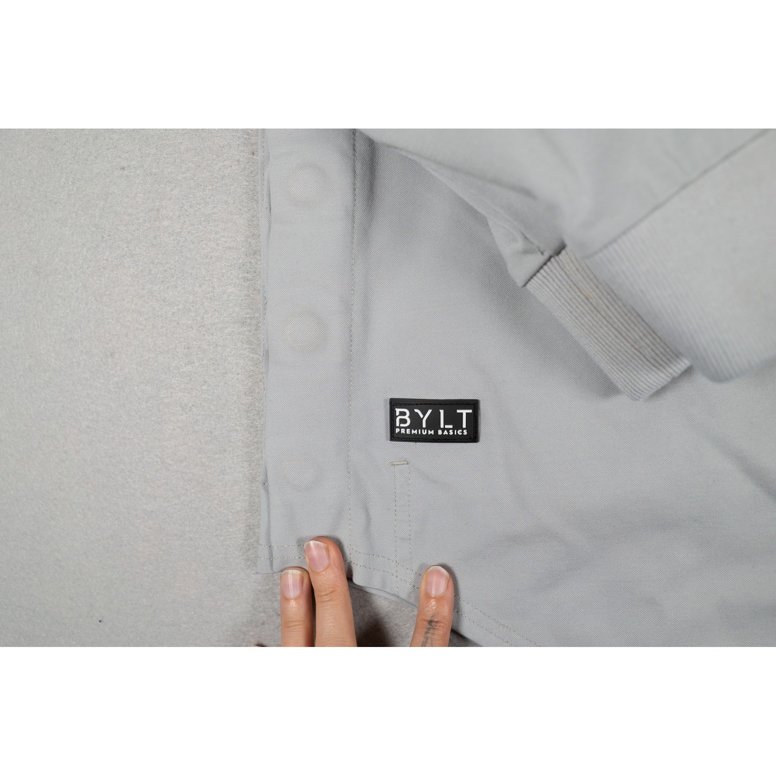 BYLT Men Elite Fairway Pullover Mock Neck Snap Performance Gray Size L Athleisur image 2