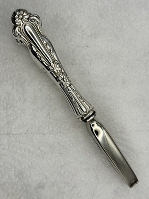 Antiker Nussknacker mit STERLINGSILBERGRIFFEN - gestempelt Sterling beide Griffe