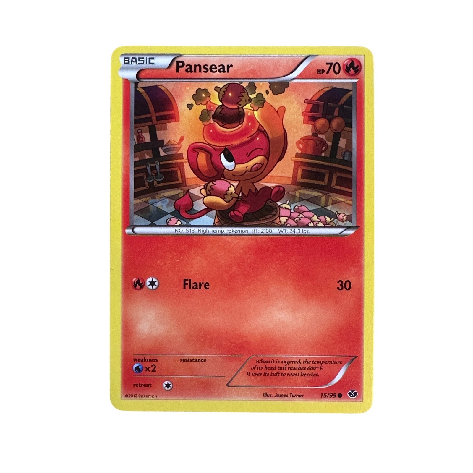 Pokemon Pansear 15/99 Basic High Temp Pokémon Card 2012 TCG