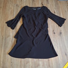 S.L. Fashions Women Chiffon Tiered Cocktail Dress Size 14 Witchy Whimsigoth Goth