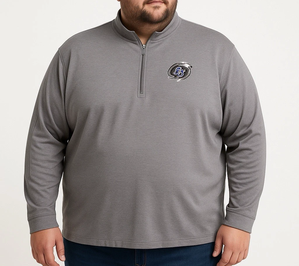 Adidas Golf Men’s 3XL Gray Quarter Zip Performance Golf Shirt UV Protection NWT