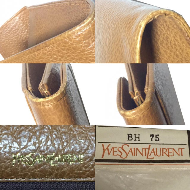 Borsa pochette Yves Saint Laurent pelle marrone 10 6"x6 7" chiusura magnetica NA