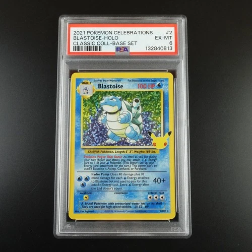 PSA 6 Blastoise 2/102 Pokemon Celebrations Classic Collection Holo Graded Card