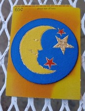 Vintage Hallmark Cards Patch Sun Moon Stars Iron On Sticker Cloth USA Made Rare