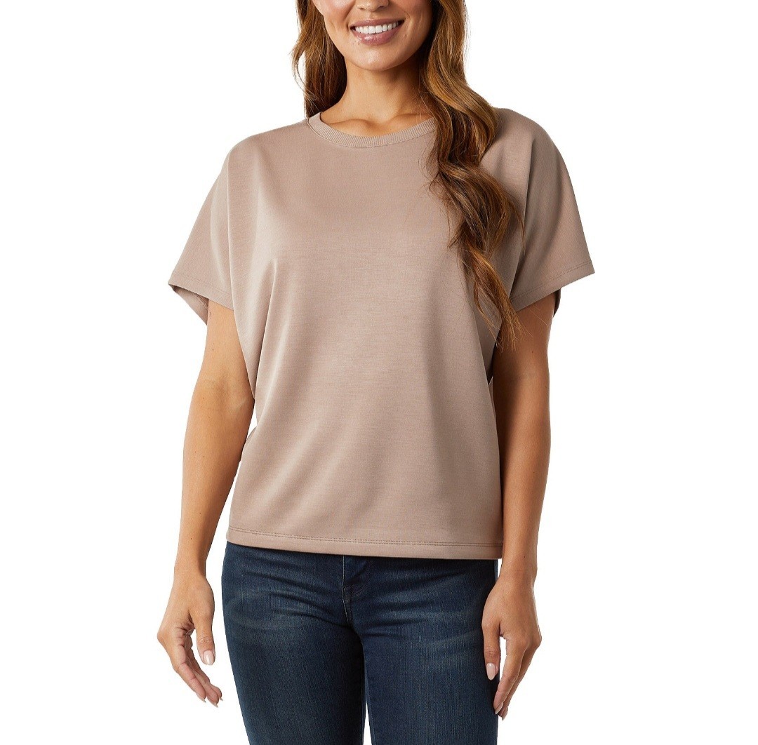 32 Degrees Womens Short Sleeve Top Taupe XXL