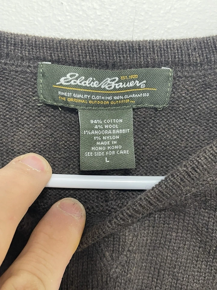 ¡De colección! Suéter a Rayas Eddie Bauer Para Mujer L Púrpura Mezcla de Lana Tejido Retro Foto 2 de 3