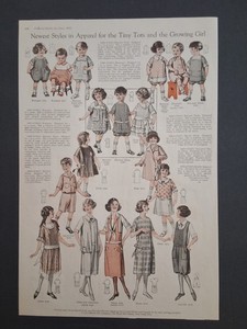 Children's Young Boys & Girls Fashion Dresses Suits - Antique Art Deco 1921 LOT