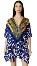 Abito kimono Shahida Parides tunica top caftano ghepardo leopardato OS XL L M S nuovo