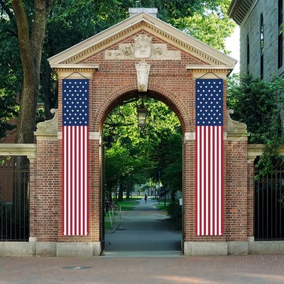 2 Pack 4th of July Outdoor Hanging American Flag Banners Porch Patriotic Decor