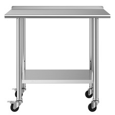 Uimoso Commercial Stainless Steel Kitchen Prep Table for Catering, 24x36 Inch