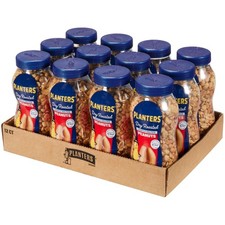 Lightly Salted Dry Roasted Peanuts - 16oz Jars Pack of 12