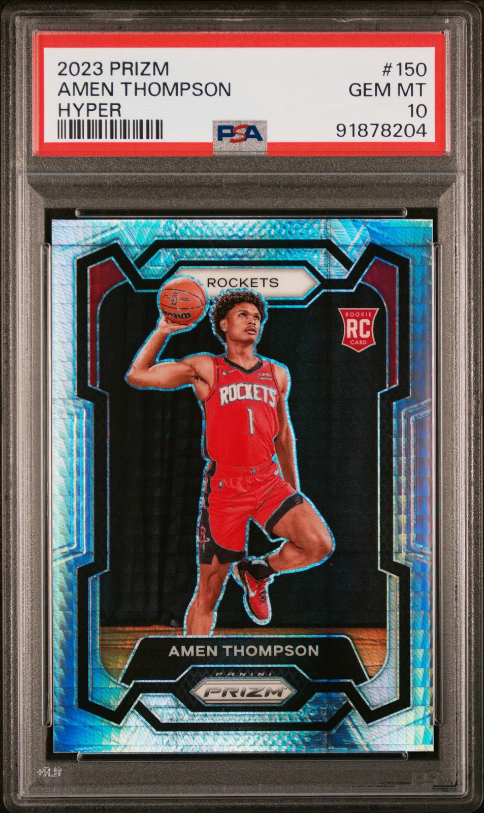 Amen Thompson 2023-24 Panini Prizm #150 Hyper (RC) PSA 10