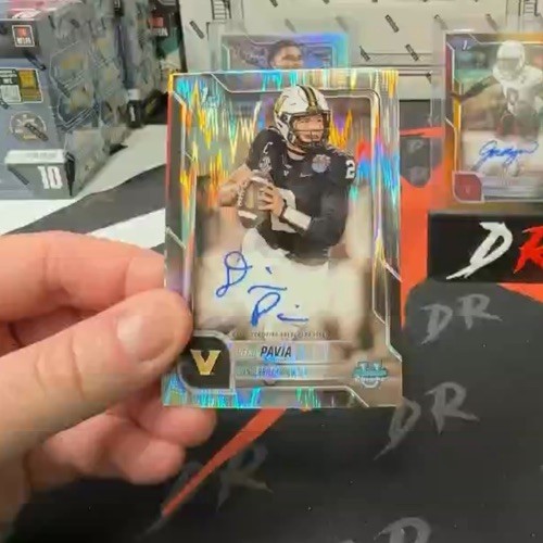  2025 Bowman U Chrome Diego Pavia Stealth Refractor 1st On Card Auto Vanderbilt