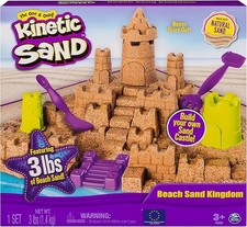 Kinetic Sand Beach Sand Kingdom Playset with 3lbs of Natural Sand