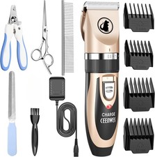 Dog Clippers Low Noise Pet Clippers Rechargeable Trimmer Cordless Grooming To...