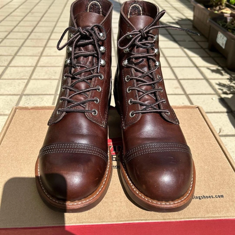 Red Wing Hombres US7 D Iron Ranger Cap Toe Botas 8111 Marrón Ámbar Cuero... - Imagen 3 de 4