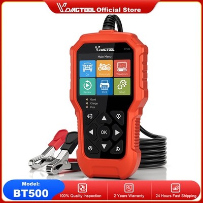 Vdiagtool BT500 Battery Tester 9/12/24V Load Analyzer Mechanics Repair Car Truck