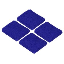 4Pcs 8x8cm Sport Wristbands Terry Absorbent Tennis Sweatband, Dark Blue
