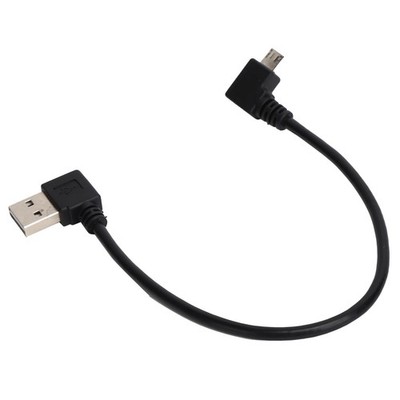 USBA To Micro USB Male Data Cable Right Angle Connection Adapter Cable 24cm Blac