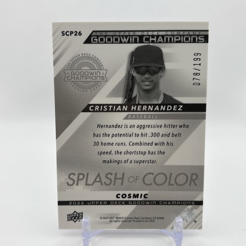 2022 Goodwin Champions Splash of Color Platinum Cosmic /199 Cristian Hernandez - Zdjęcie 2 z 2