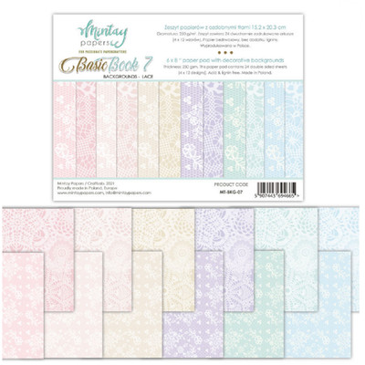 Mintay Basic Book 7 Backgrounds Lace 6''x 8'' Pad Scrapbook Paper Patterns
