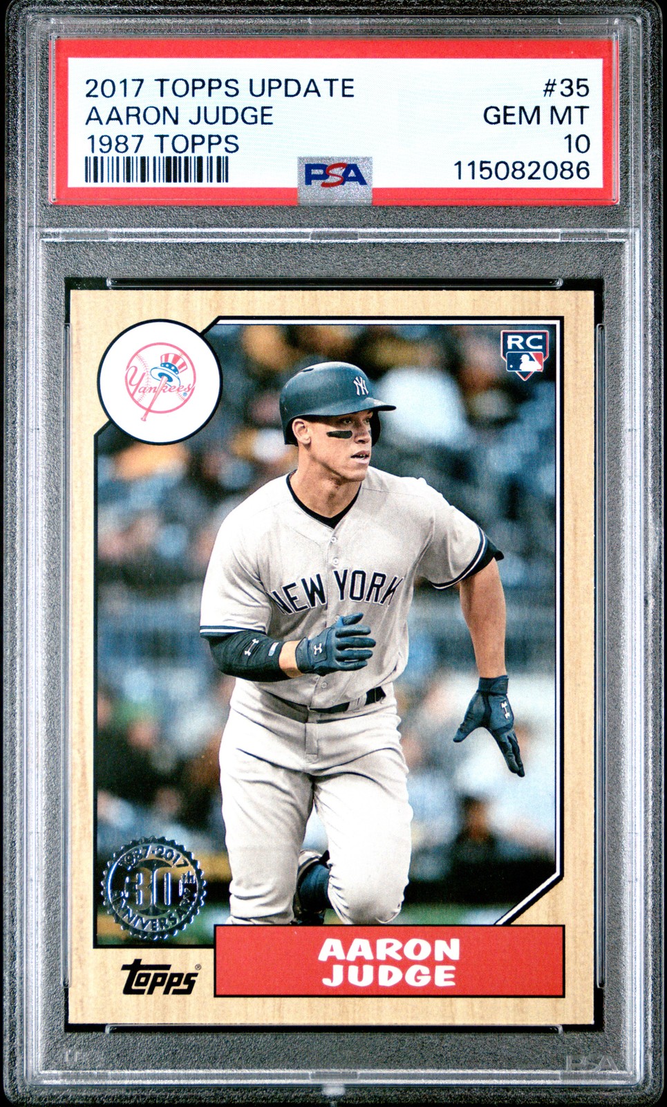 2017 TOPPS UPDATE 1987 TOPPS #35 AARON JUDGE PSA 10