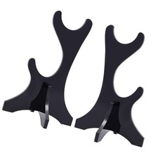 2 Pcs Display Stand Acrylic Black 2 Tier Tabletop Holder Rack