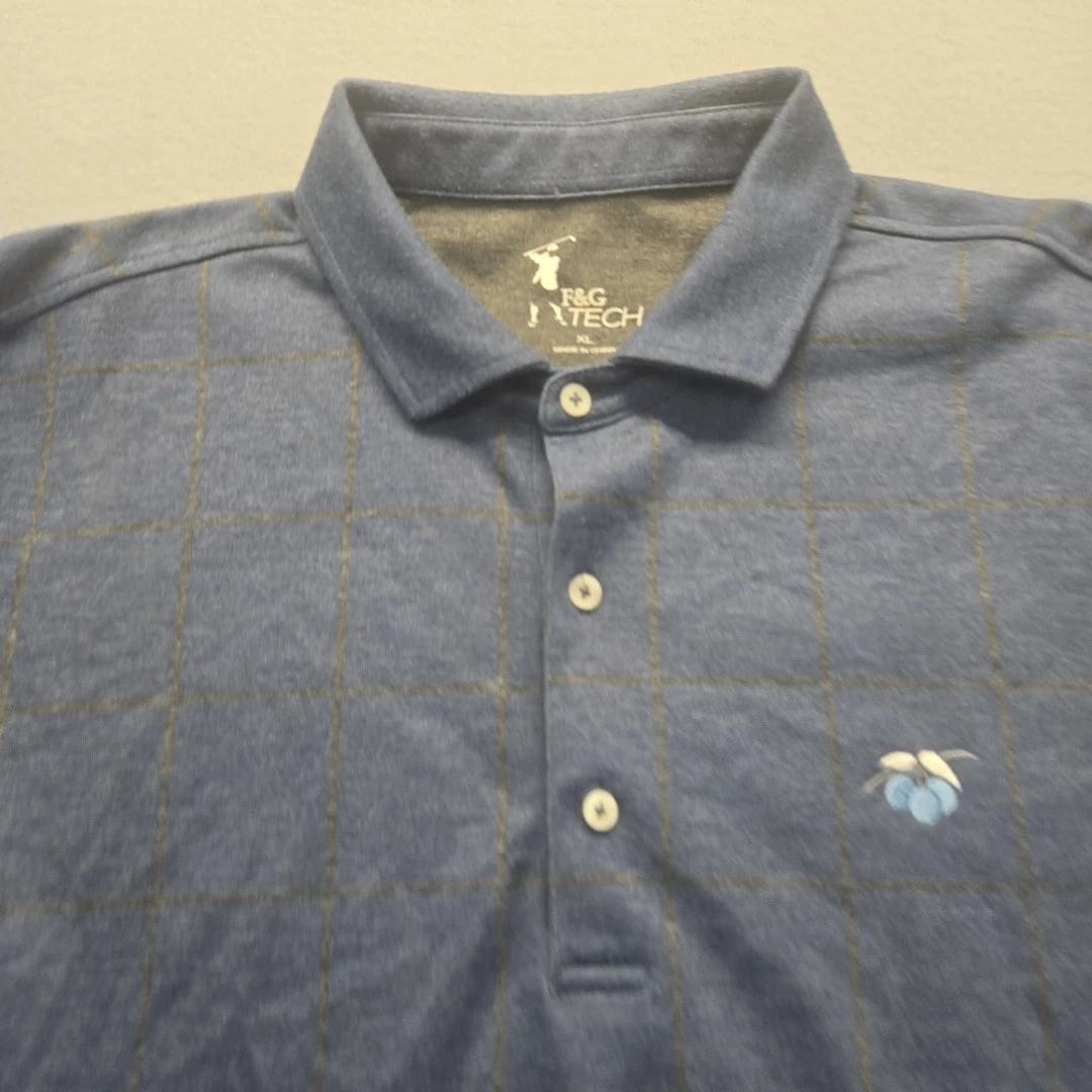 Fairway Greene F & G Long Sleeve XL/TG Mens Shirt Golf Polo Style Blue Gray