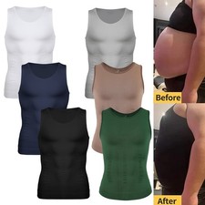 Men 1-2 PCS Body Shaper Slimming Tummy Vest Compression Shirt Tank Top Shapewear