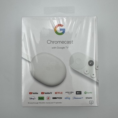 New-Google-Chromecast-Snow-4K-Google TV & Voice Remote-GA01919-US-Free Shipping!