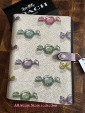 Coach Notebook Rainbow Candy Print Colorful Silver/Purple/Chalk Multi CDB81