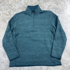UNTUCKit Sweater Mens 2XL Teal Quarter Zip Pullover Heathered Mock Neck Knit
